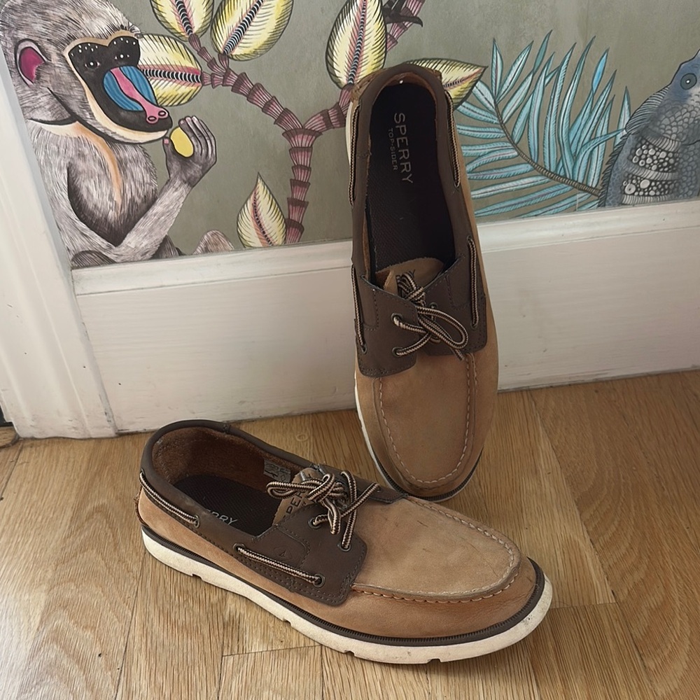 Sperry Boys Tan and Brown Boat Shoes